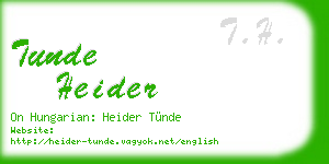 tunde heider business card